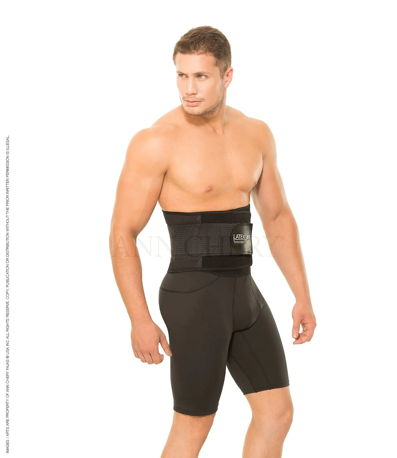 Ann Chery 2051 Látex Fit Masculina Cinturón Fittness Negro